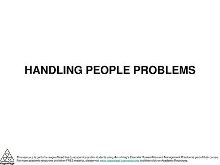 HANDLING PEOPLE PROBLEMS