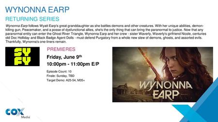 Wynonna earp RETURNING SERIES PREMIERES Friday, June 9th