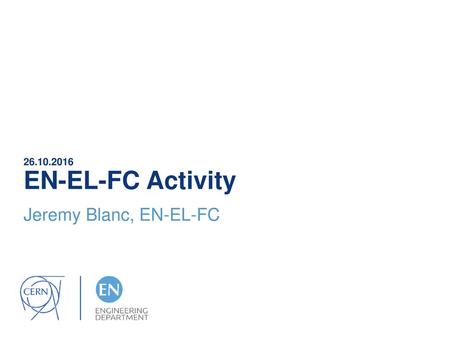 26.10.2016 EN-EL-FC Activity Jeremy Blanc, EN-EL-FC.