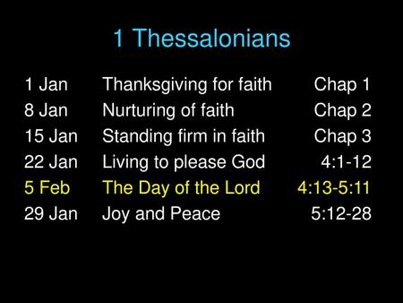 1 Thessalonians 1 Jan Thanksgiving for faith Chap 1