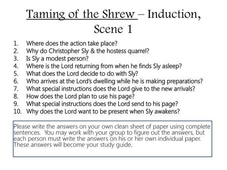 Taming of the Shrew – Induction, Scene 1