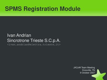 SPMS Registration Module