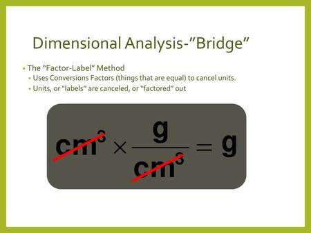 Dimensional Analysis-”Bridge”