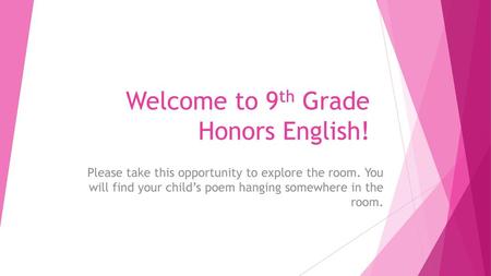 Welcome to 9th Grade Honors English!