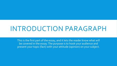 Introduction Paragraph