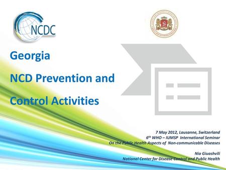 Georgia NCD Prevention and Control Activities