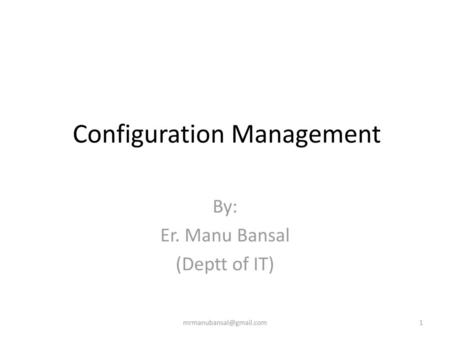 Configuration Management