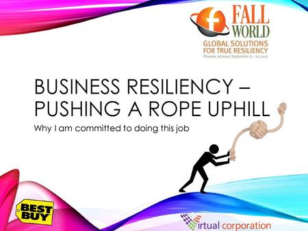 Business Resiliency – Pushing a rope uphill