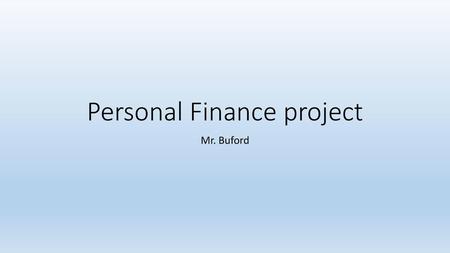 Personal Finance project