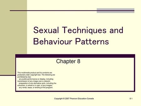 Sexual Techniques and Behaviour Patterns