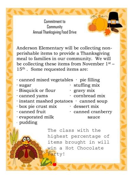 Annual Thanksgiving Food Drive