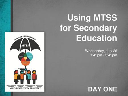 Using MTSS for Secondary Education