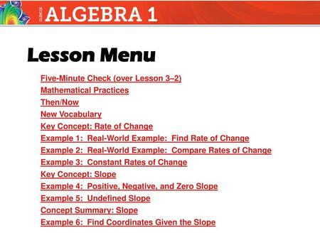 Five-Minute Check (over Lesson 3–2) Mathematical Practices Then/Now