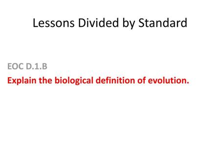 Lessons Divided by Standard