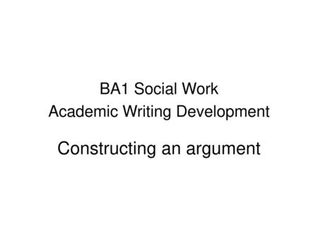 BA1 Social Work Academic Writing Development