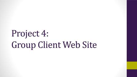 Project 4: Group Client Web Site