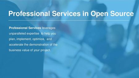 Professional Services in Open Source