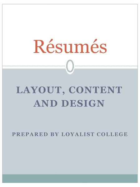 Layout, Content and Design