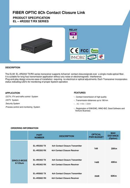 FIBER OPTIC 8Ch Contact Closure Link