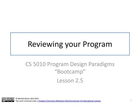 Reviewing your Program