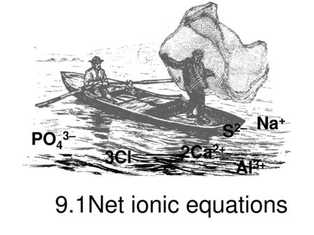 Na+ S2– PO43– 2Ca2+ 3Cl– Al3+ 9.1Net ionic equations.