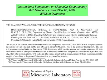 International Symposium on Molecular Spectroscopy