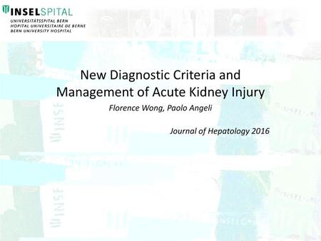 New Diagnostic Criteria and Management of Acute Kidney Injury