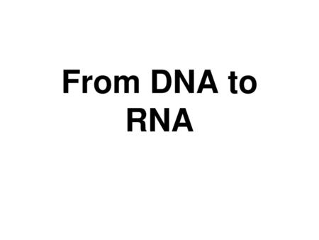 From DNA to RNA.