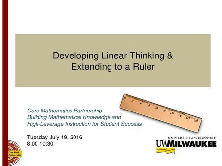 Developing Linear Thinking & Extending to a Ruler