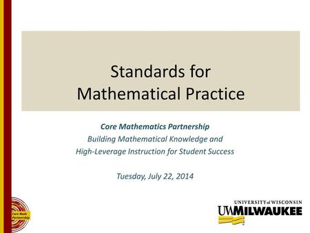 Standards for Mathematical Practice