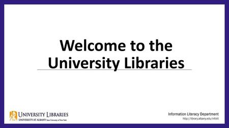 Welcome to the University Libraries