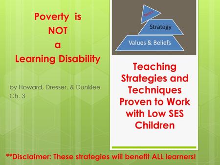 Poverty is NOT a Learning Disability