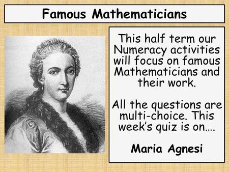 Famous Mathematicians