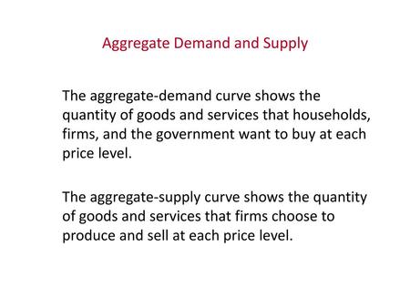 Aggregate Demand and Supply