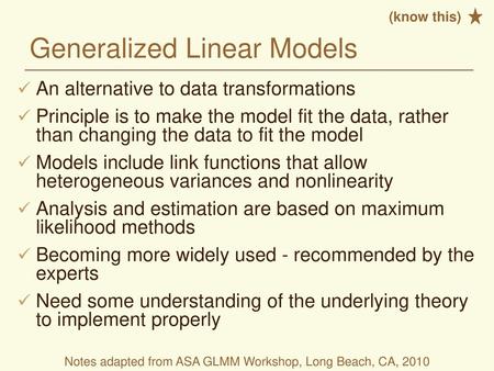 Generalized Linear Models