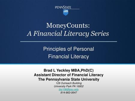 MoneyCounts: A Financial Literacy Series