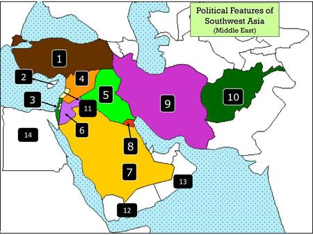 Political Features of Southwest Asia