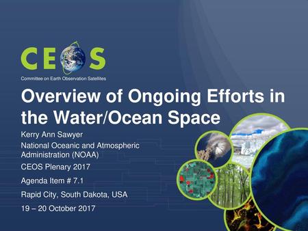 Overview of Ongoing Efforts in the Water/Ocean Space