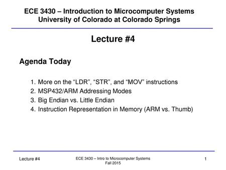 ECE 3430 – Intro to Microcomputer Systems