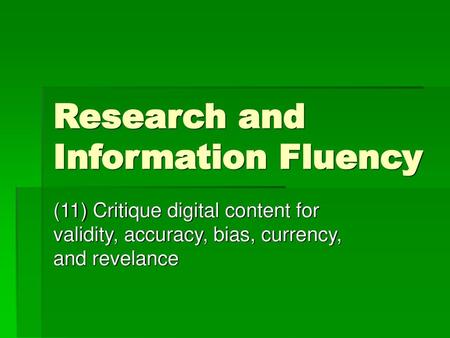 Research and Information Fluency