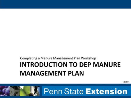 Introduction to dep manure management plan