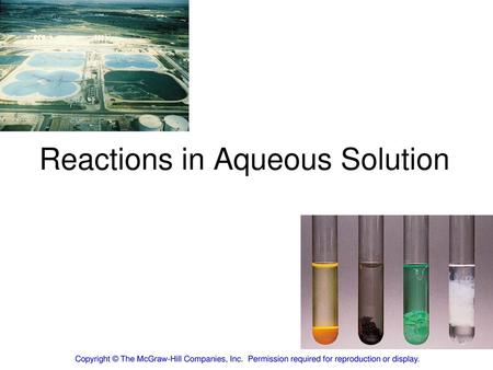 Reactions in Aqueous Solution