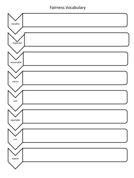 Fairness Vocabulary equality impartial reasonable mercy just equitable