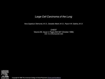 Large Cell Carcinoma of the Lung