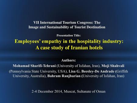 Employees’ empathy in the hospitality industry: