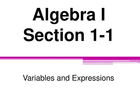 Variables and Expressions