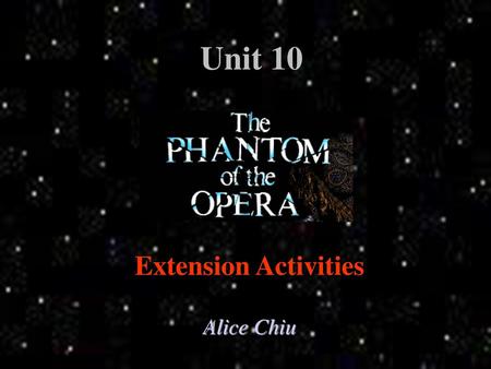 Extension Activities Alice Chiu