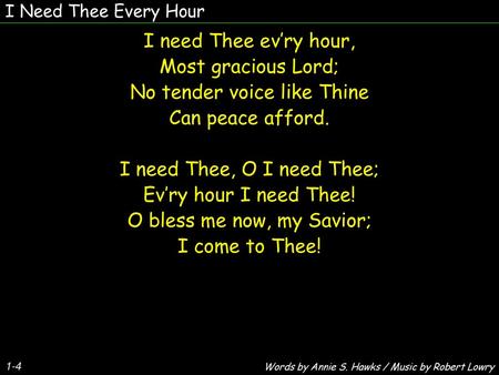 No tender voice like Thine Can peace afford.