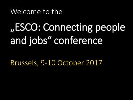 „ESCO: Connecting people and jobs“ conference