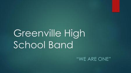 Greenville High School Band